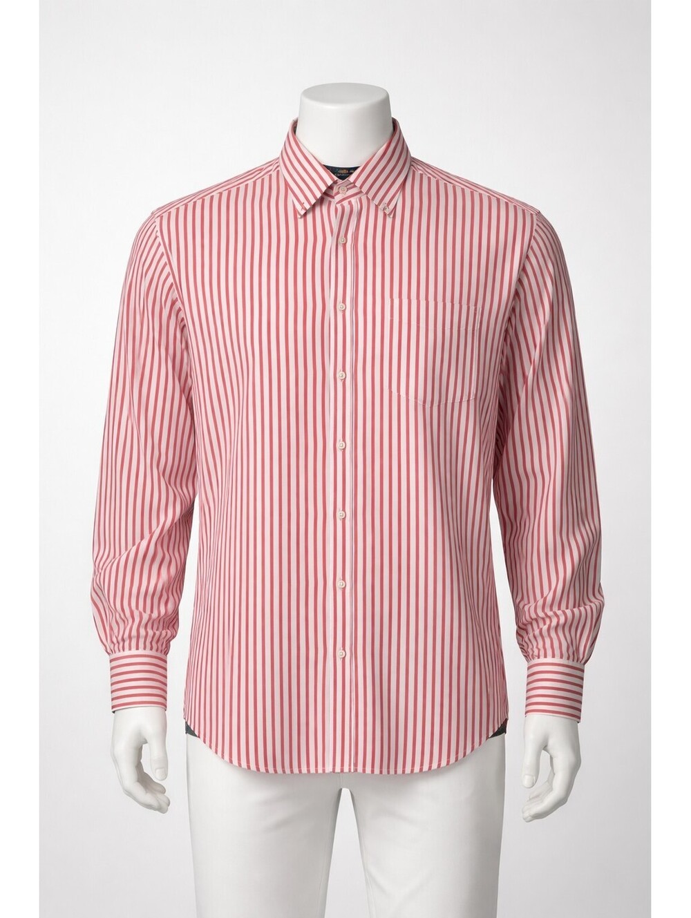 Tommy Hilfiger 80's 2ply Fabric White Red  Classic Fit Shirt Men's LG RN77806